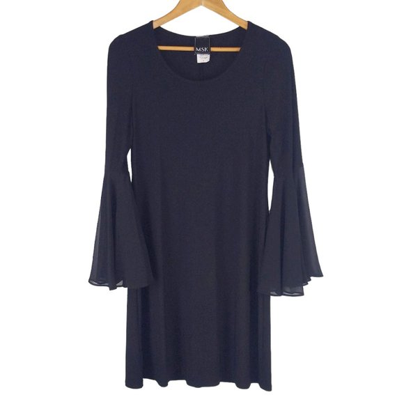 Black Witchy Goth Dress with Chiffon Angel Flowy Sleeves - Picture 5 of 9